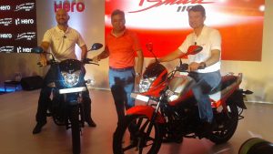 Hero MotoCorp Chairman and CEO Pawan Munjal along with Malo Le Masson, Head of Global product planning and Markus Braunsperger, Chief Technology Officer (CTO)