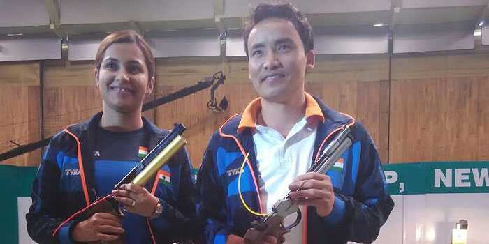 ISSF World Cup: Indian pair Jitu-Heena wins gold in air pistol event