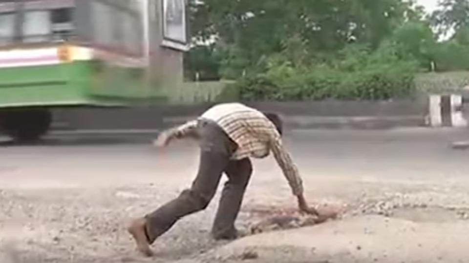 This 12-year old fills up potholes on roads 'to save lives' in Telangana