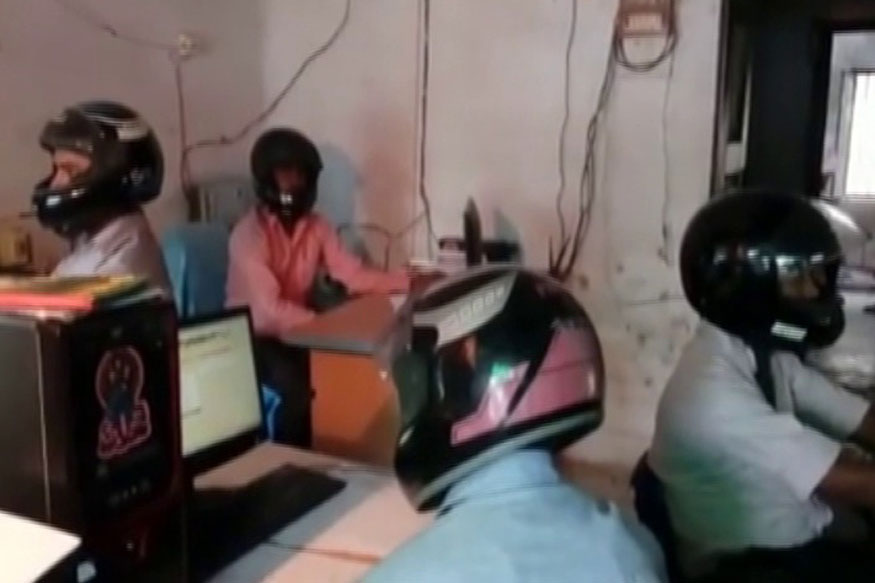 Employees of this Bihar govt office wear helmets at work