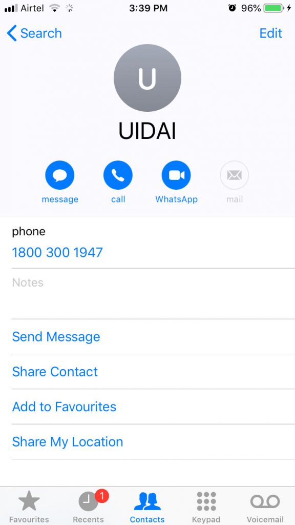 UIDAI number is in your contact list; wait, you didn’t save? Who did?