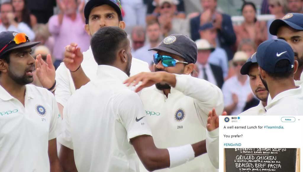 Beef served to Team India at Lord's, BCCI tweets menu