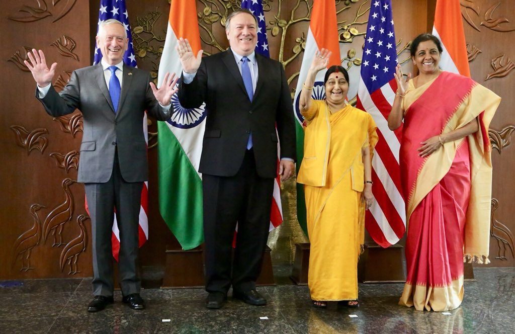 Indo-US 2+2 Dialogue: India represented by 2 women, US by 2 men
