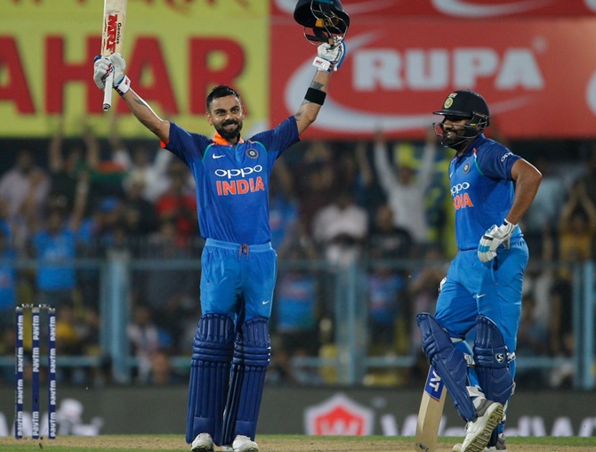 Rohit, Kohli star as India thrash West Indies in 1st ODI