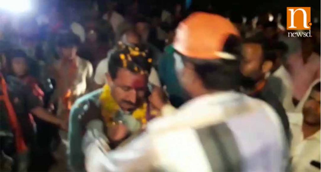 Madhya Pradesh: BJP MLA Dilip Shekhawat greeted with a shoe garland in MP