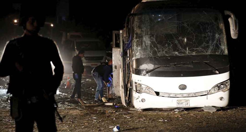 Four killed in bombing of tourist bus near Egypt's pyramids