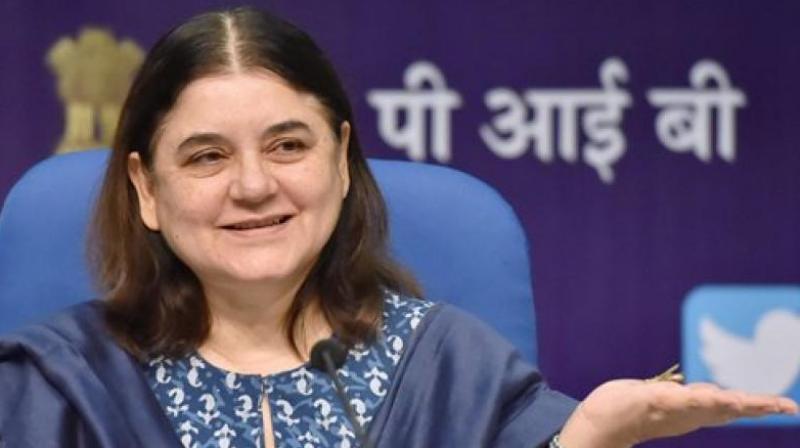 Women and Child Development Minister Maneka Gandhi on Tuesday received the first copy of "The Great Moto-Matic House" by debut author Brijesh Luthra.