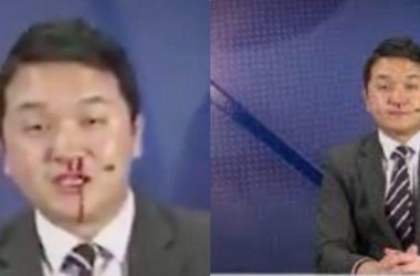 Korean sports-anchor suffers nose bleed; continues on camera with spirit ‘show must go on’