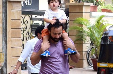 Taimur piggyback riding on Saif Ali Khan's shoulders is the cutest thing today!