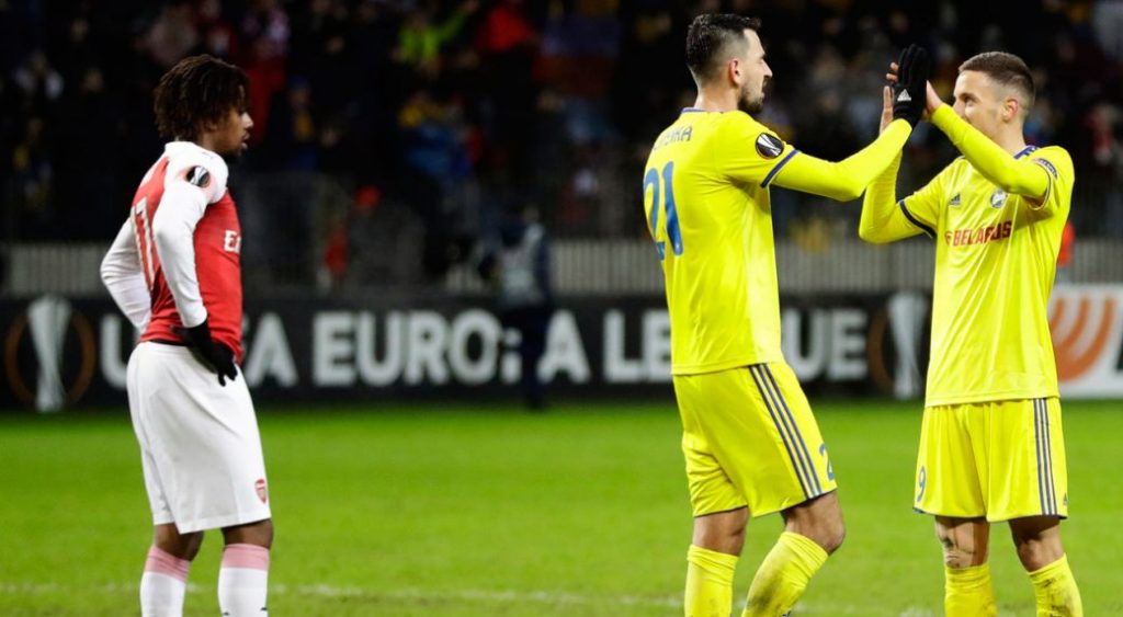Arsenal stunned by BATE Borisov in Europa League; Sevilla, Inter win