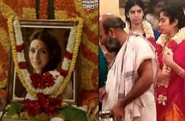 Sridevi, Boney along with daughters Janhvi, Khushi and brother Anil attend puja in Chennai