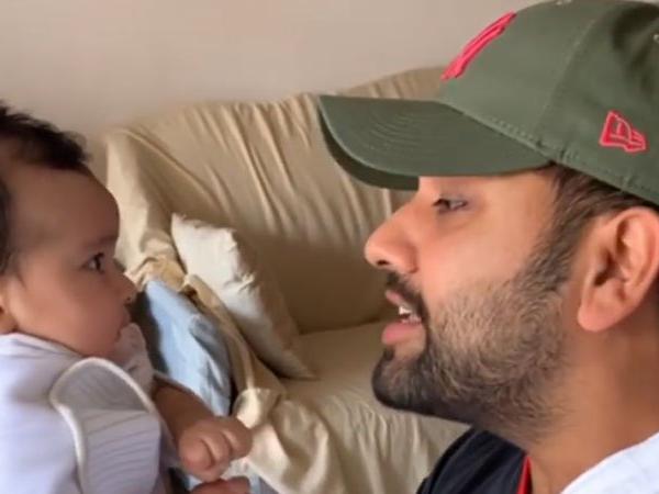 Rohit Sharma rapping Gully Boy to his daughter is the cutest video on the internet