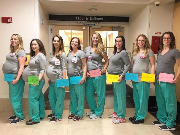 Baby Boom! Nine nurses of delivery unit at a US hospital are pregnant at the same time