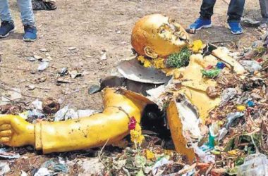 Hyderabad: Ambedkar statue taken down, dumped in garbage by corporation staff