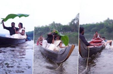 Watch: Kerala couple falls off boat while trying to kiss during Pre-Wedding shoot