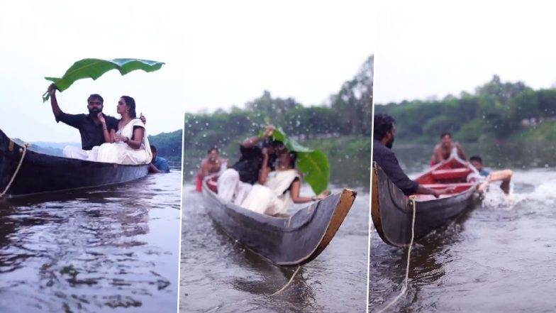 Watch: Kerala couple falls off boat while trying to kiss during Pre-Wedding shoot