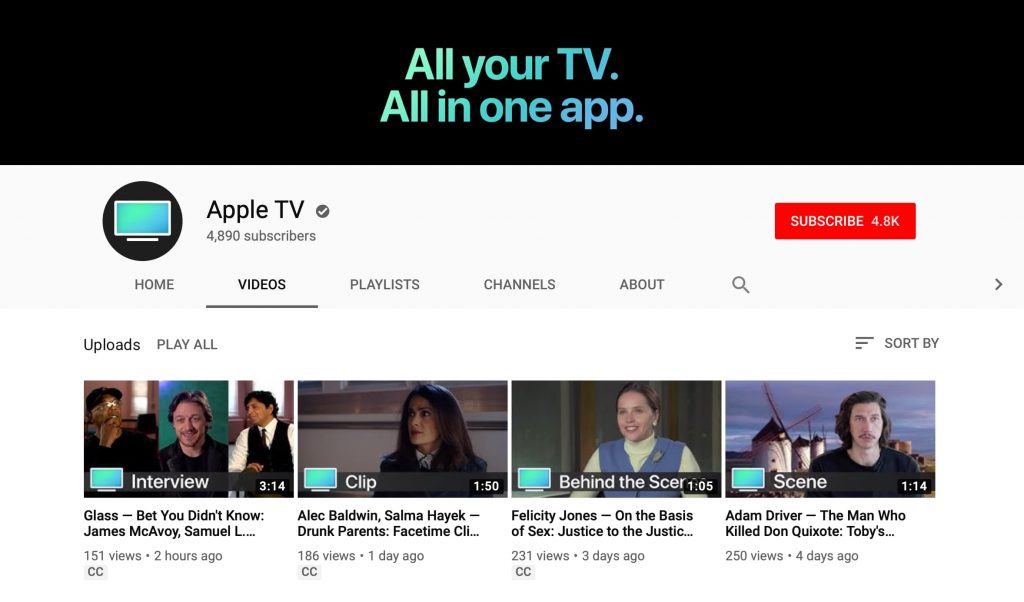 Apple launches 'Apple TV' channel on YouTube
