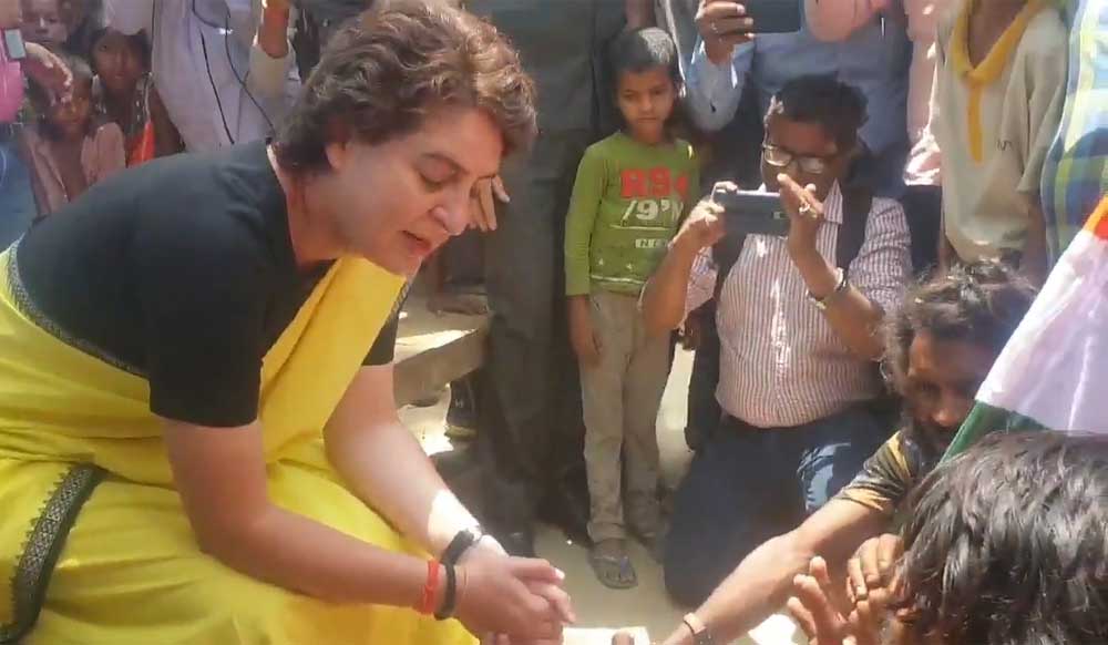 Watch: Priyanka Gandhi meets snake charmers in Raebareli, plays with reptiles fearlessly