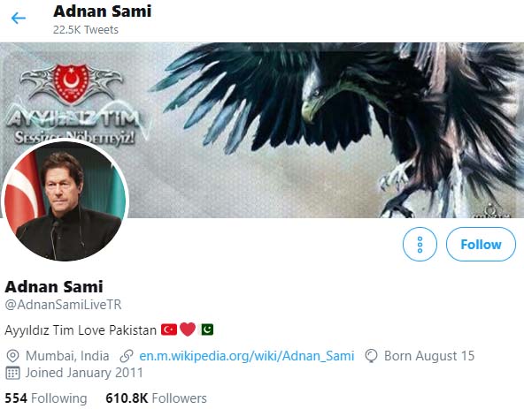 अमिताभ के बाद अदनान सामी का भी ट्विटर अकाउंट हुआ हैक, प्रोफइल में लगाई इमरान खान की फोटो