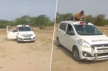 TikTok video of shirt-less man doing stunt on Delhi police car goes viral