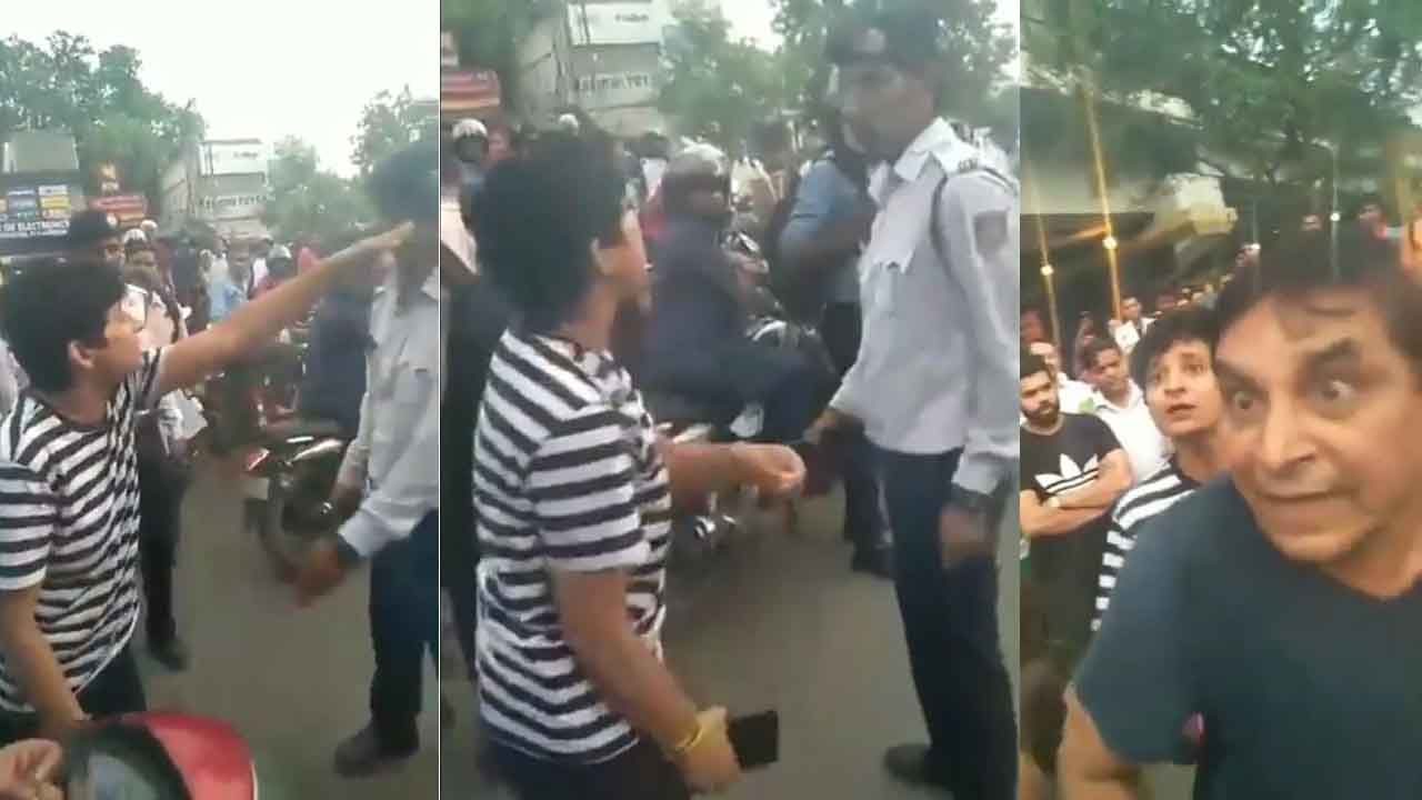 Watch: Allegedly drunk couple stopped for not wearing helmet; arrested for abusing Delhi cop