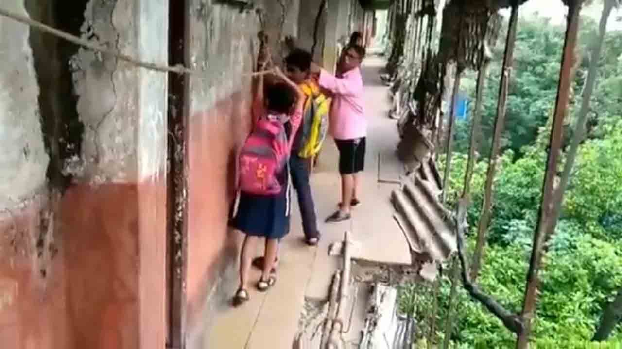 Watch: Heights of civic apathy! Students forced to risk life to reach dilapidated school in Mumbai