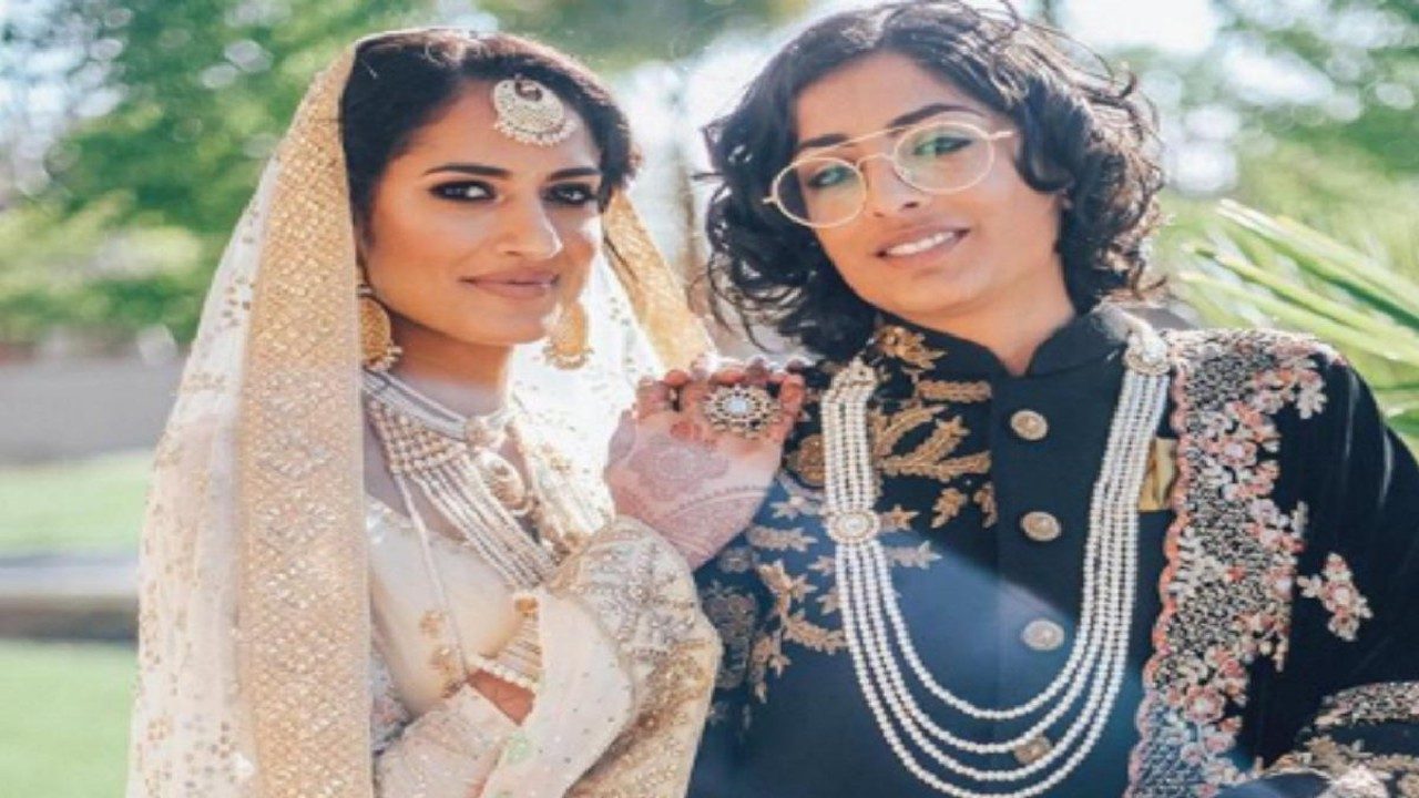 Indo-Pak lesbian couple look regal in fairy tale wedding