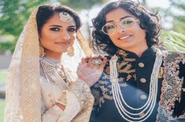 Indo-Pak lesbian couple look regal in fairy tale wedding