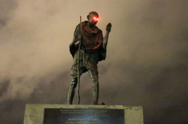 It’s Viral! Prankster puts glowing red eyes on Mahatma Gandhi’s statue in San Francisco