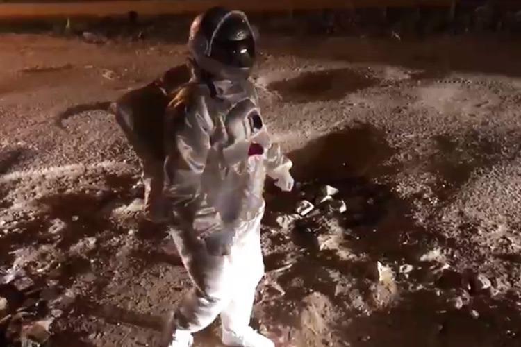 Watch: Astronaut 'moonwalks' on Bengaluru road to depict poor infrastructure in city