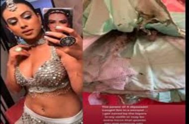 Nia Sharma's outfit catches fire during Diwali celebration, actress shares picture of the incident