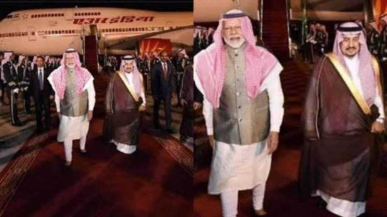 Fact Check: Viral image of PM Narendra Modi wearing Arabic headgear is photoshopped