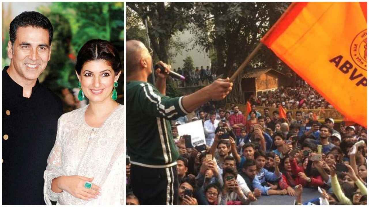 Twinkle Khanna condemns JNU Violence, Netizens hits back with Akshay Kumar’s old pic with ABVP flag