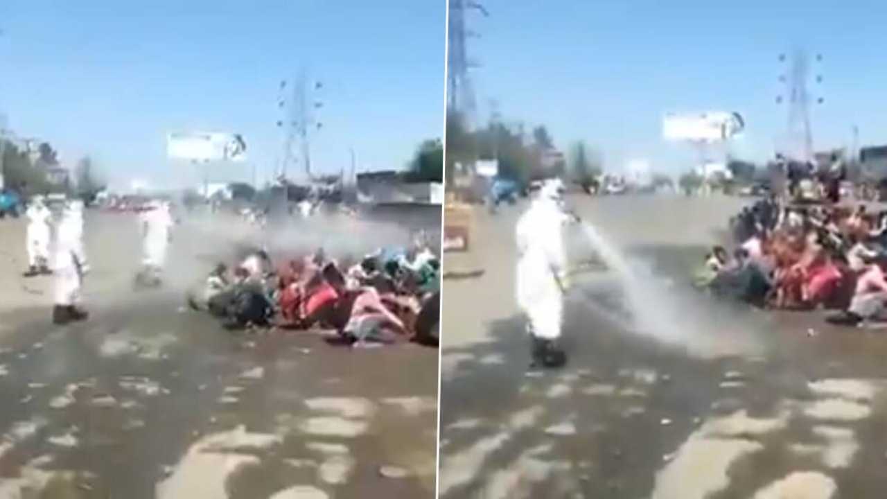 Migrant workers sprayed with disinfectant in UP, Priyanka Gandhi tweets video