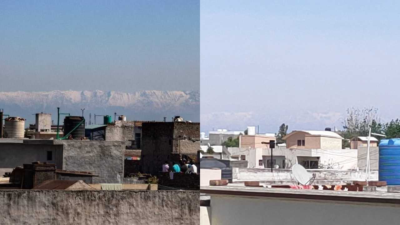 After nationwide lockdown, Snow capped Himalaya mountain range visible from Jalandhar, see photos