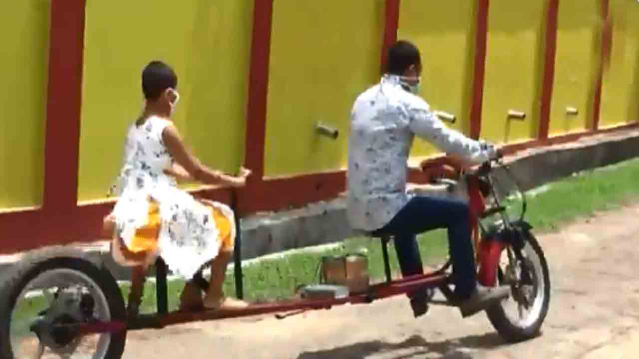 Coronavirus: Tripura man designs 'social distancing bike', gets praise by CM
