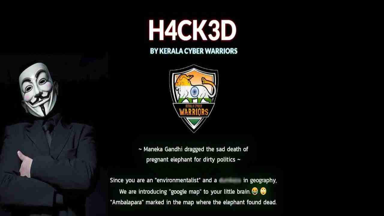 Kerala Cyber Warriors claimed that it had hacked the website of People for Animals, India on its Facebook page.