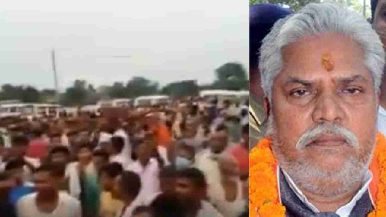 Angry villagers protest against BJP leader and Bihar minister Prem Kumar