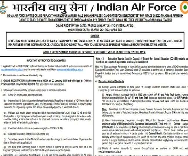 IAF Airmen Recruitment 2021