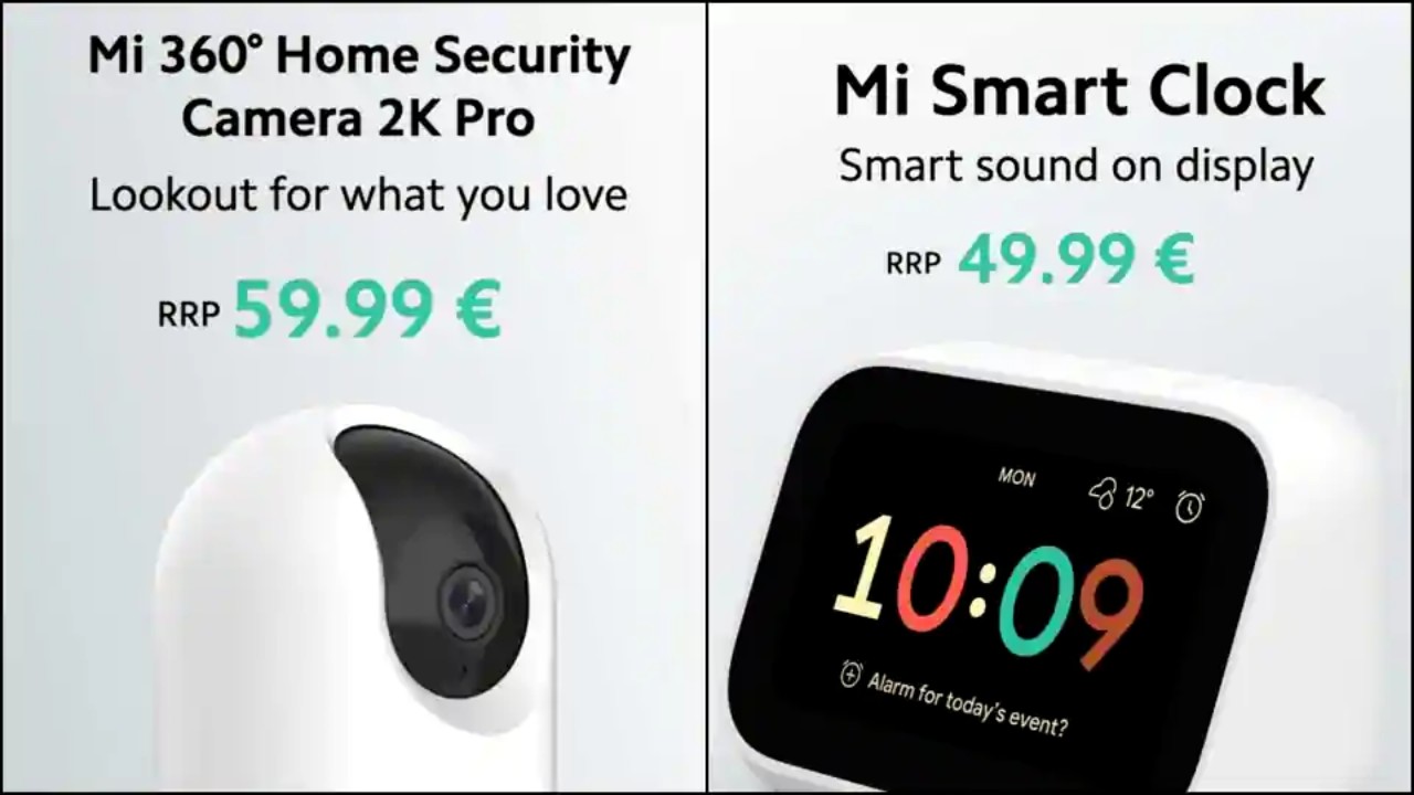 Europe China Xiaomi Mi 360 Home Security Camera 2K Pro and Mi Smart Clock
