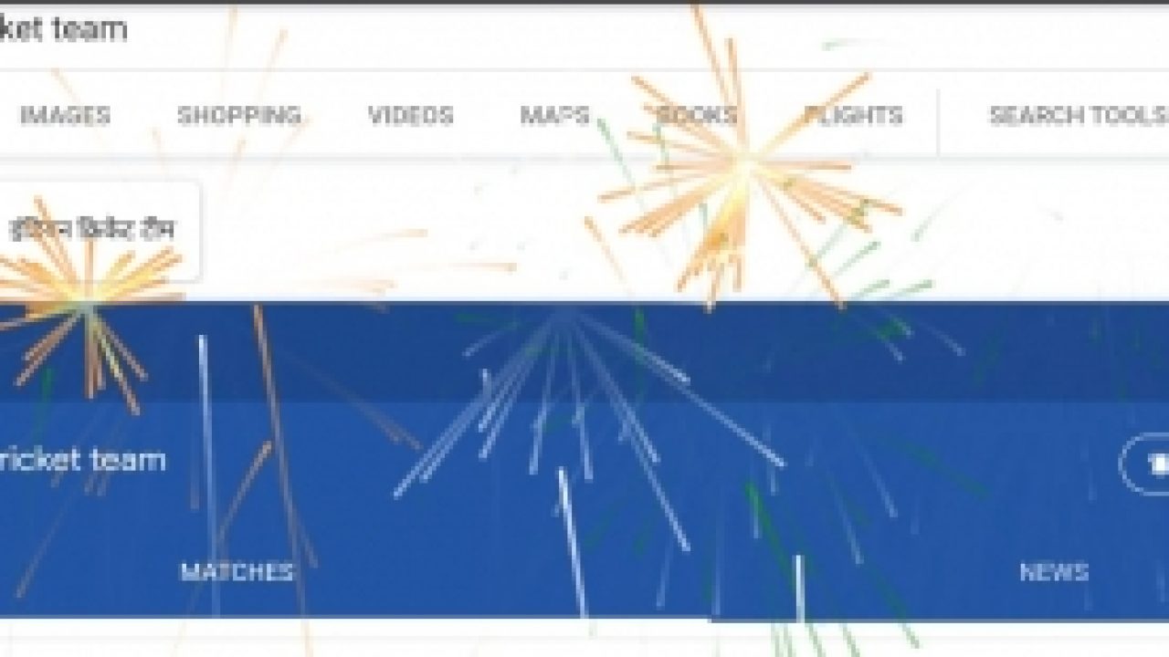 virtual fireworks on Google