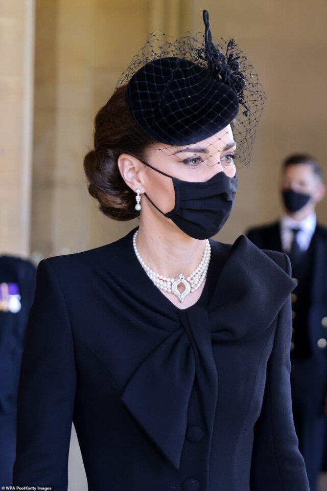 Kate Middleton’s pearl necklace at Prince Philip’s funeral honours Queen and Princess Diana