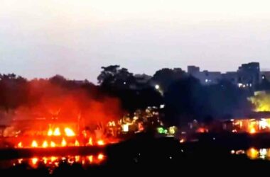 Rows of burning pyres in Lucknow showcase corona tragedy
