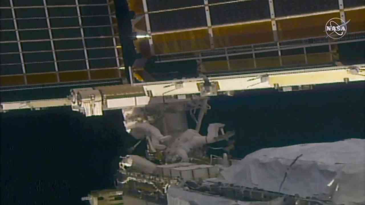 Astronauts finish installing first solar arrays outside ISS
