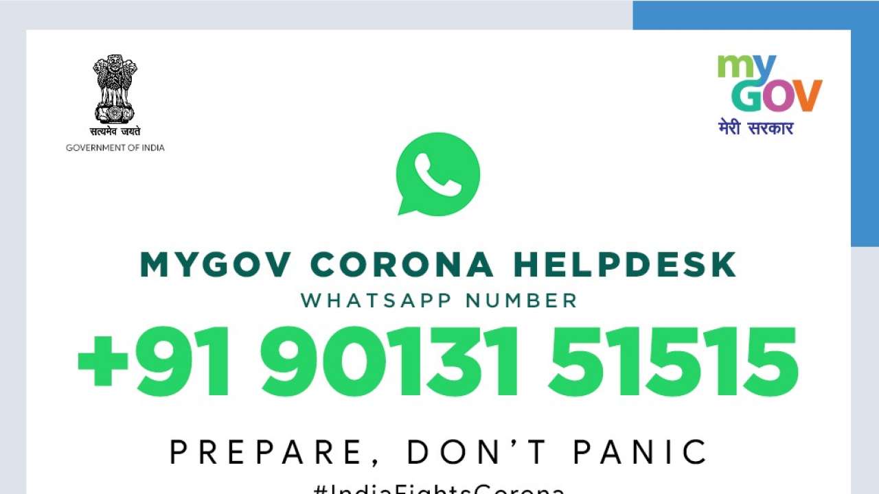 MyGov Corona Helpdesk on WhatsApp