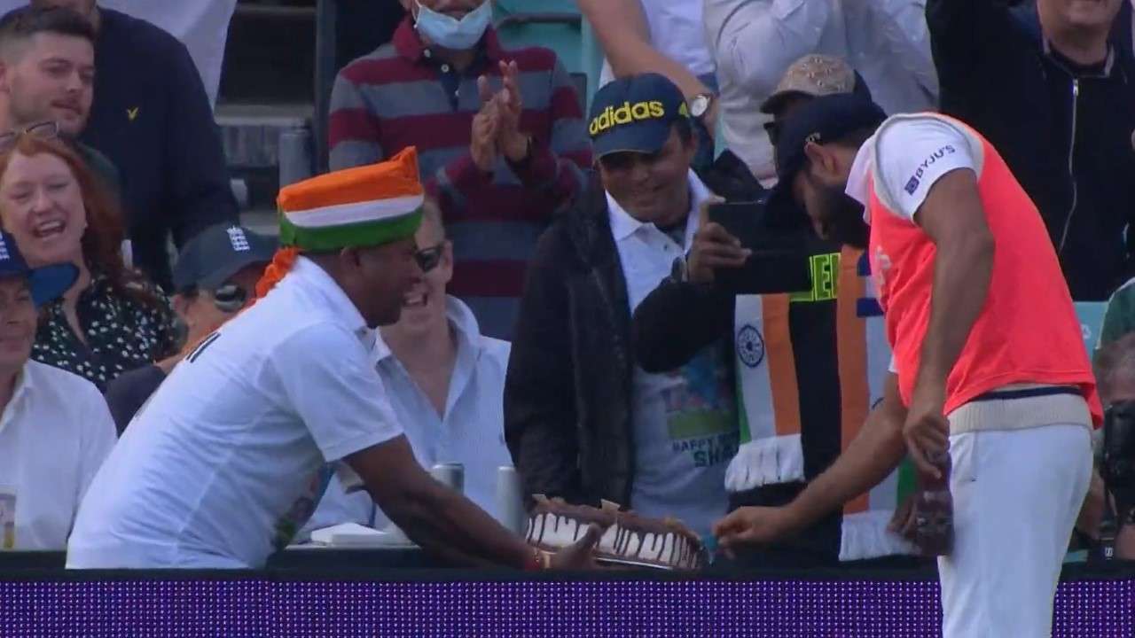4th Test: Birthday boy Mohammed Shami cuts cake for fans at The Oval