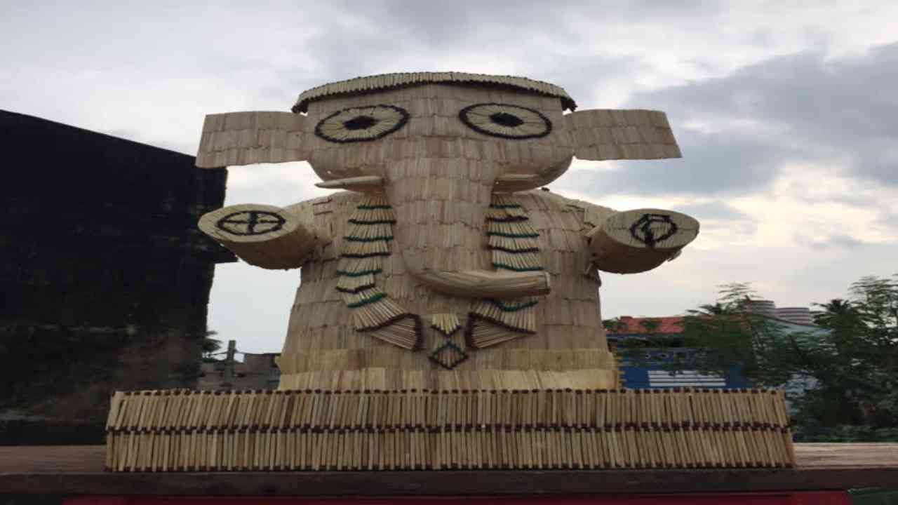 Odisha-based artist crafts Ganpati idol with over 5000 matchsticks to mark Ganesh Chaturthi
