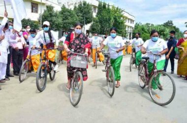 Poshan Maah: Smriti Irani flags off cycle rally in Manipur