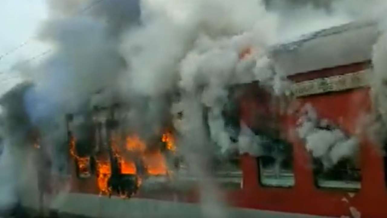 Fire breaks out in empty train at Bihar's Madhubani railway station