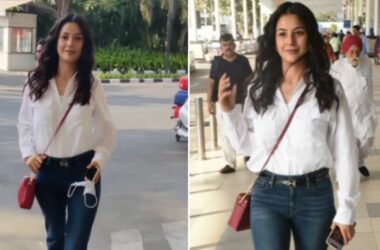 Shehnaaz Gill aces white shirt and blue jeans look